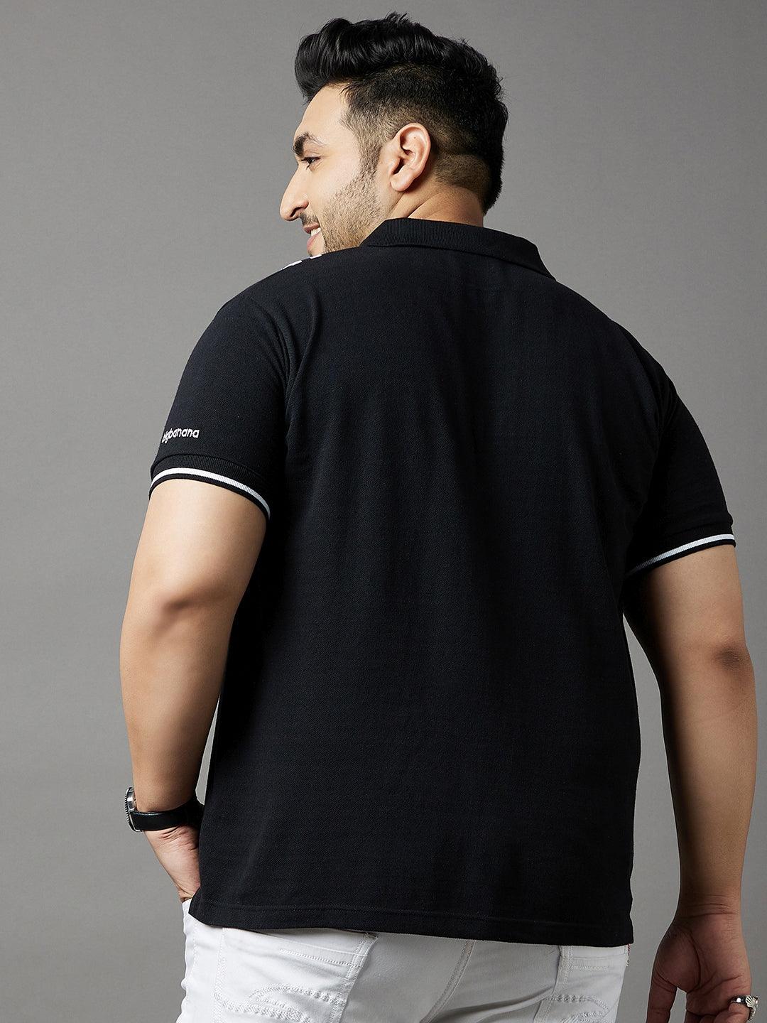 Men Plus Size Lingo Striped Polo Tshirt - bigbanana