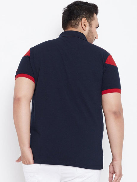 Men Plus Size Christopher Colourblocked Polo T-shirt - bigbanana