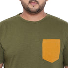 Men Plus Size Derby Solid Round Neck Tshirt - bigbanana