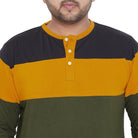 Men Plus Size Hampshire Colorblock Henley Tshirt - bigbanana