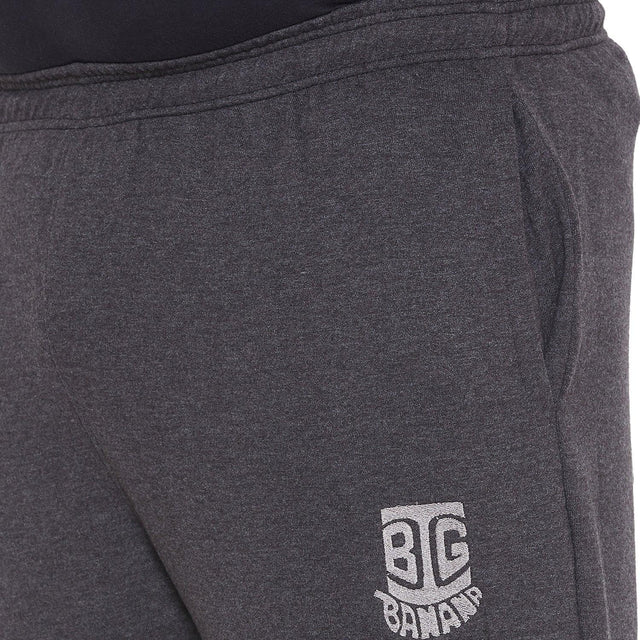 Men's plus size charcoal grey jogger pants with elastic waistband and front pocket
