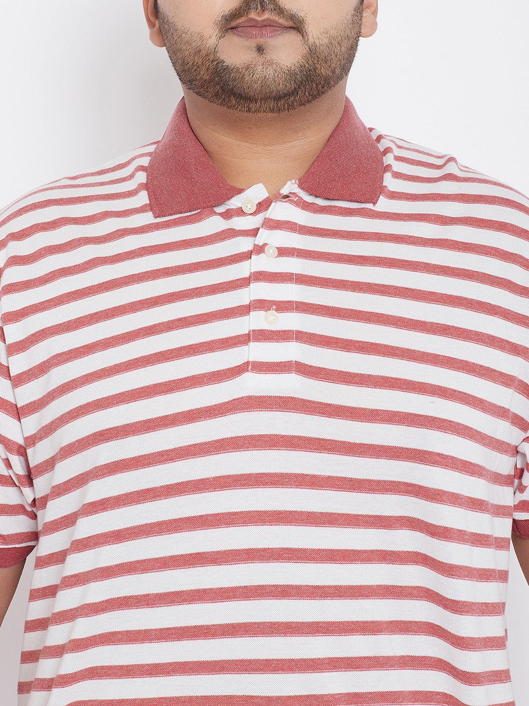 Men Plus Size Lisbon Striped Polo Tshirt - bigbanana