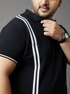 Men Plus Size Lingo Striped Polo Tshirt - bigbanana