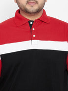 Men Plus Size Kent Colorblock Polo Tshirt - bigbanana