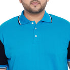 Men Plus Size Cosmo Colorblock Polo Tshirt - bigbanana