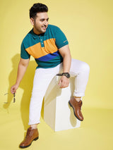 Men Plus Size Taper Colorblock Polo Tshirt - bigbanana