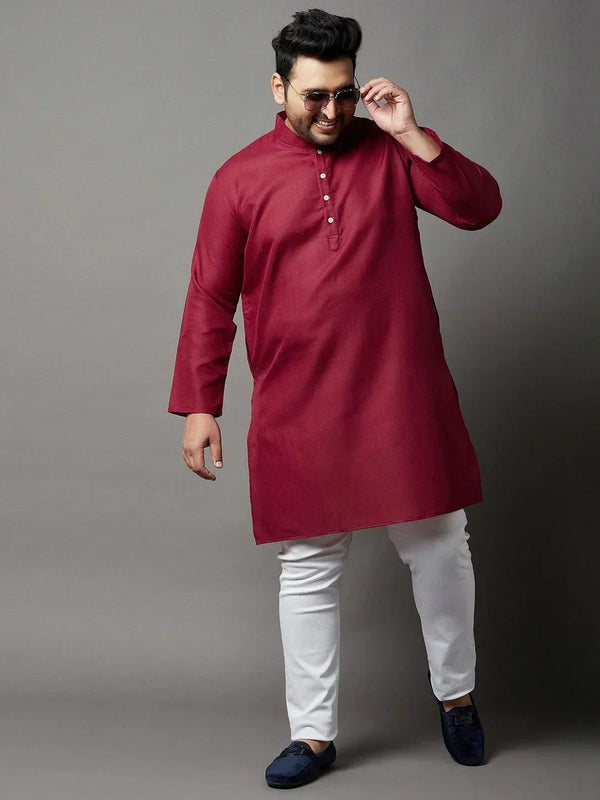 Men Plus Size Aafroz Solid Kurta