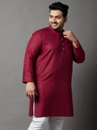 Men Plus Size Aafroz Solid Kurta - bigbanana