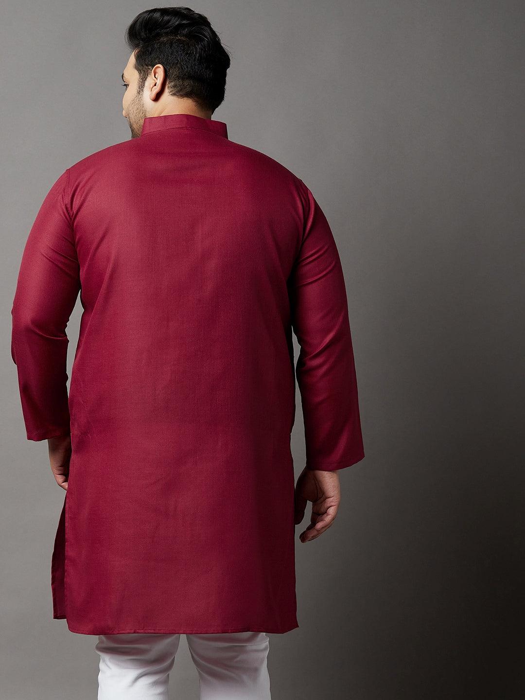 Men Plus Size Aafroz Solid Kurta - bigbanana