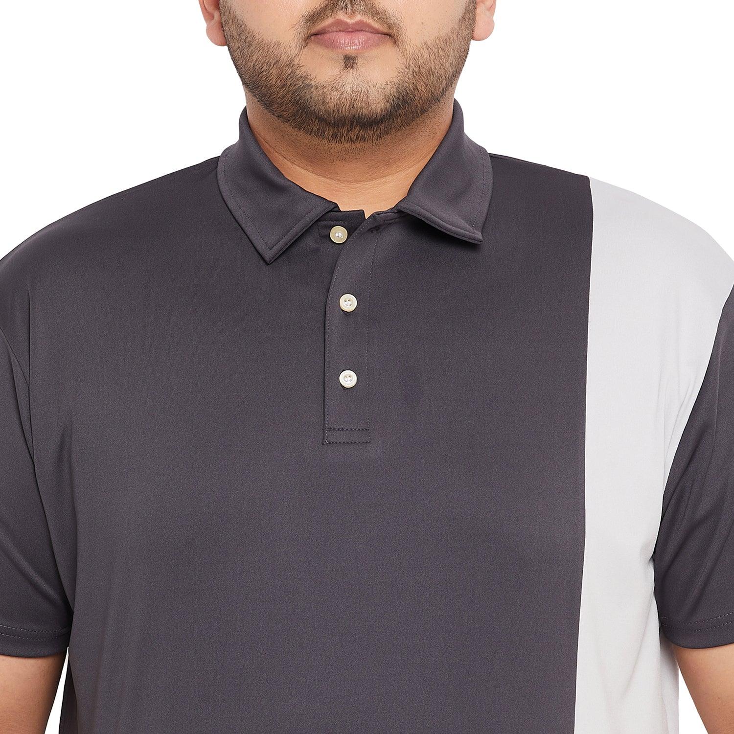 Men Plus Size Admiral-G Colorblock Polo Tshirt - bigbanana