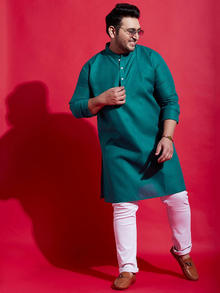 Men Plus Size Anubhav Solid Kurta - bigbanana