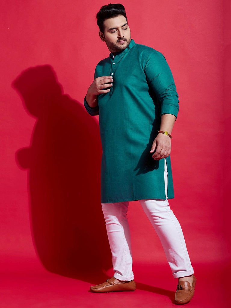 Men Plus Size Anubhav Solid Kurta - bigbanana