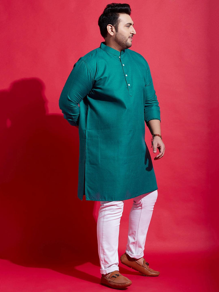 Men Plus Size Anubhav Solid Kurta - bigbanana