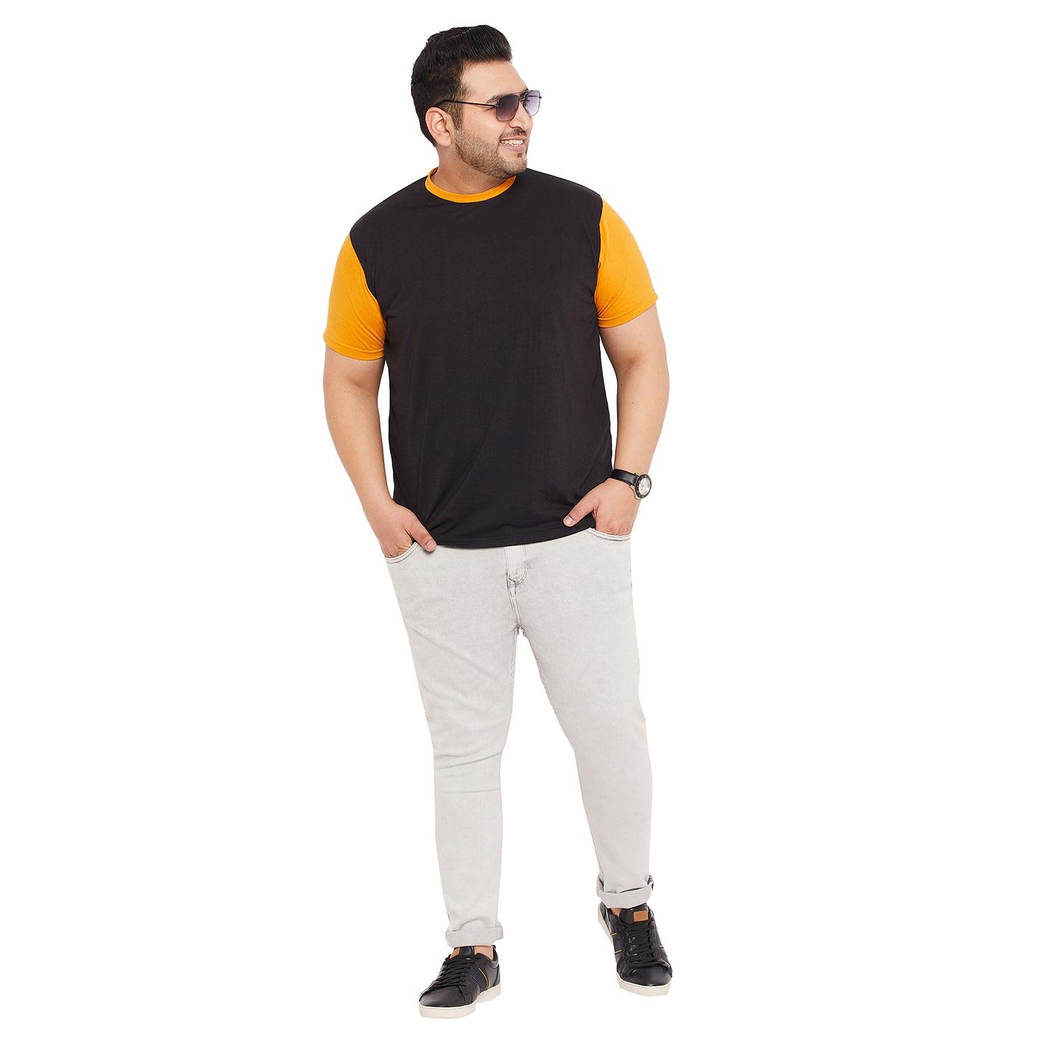 Men Plus Size Arctic-B Solid Round Neck Tshirt - bigbanana