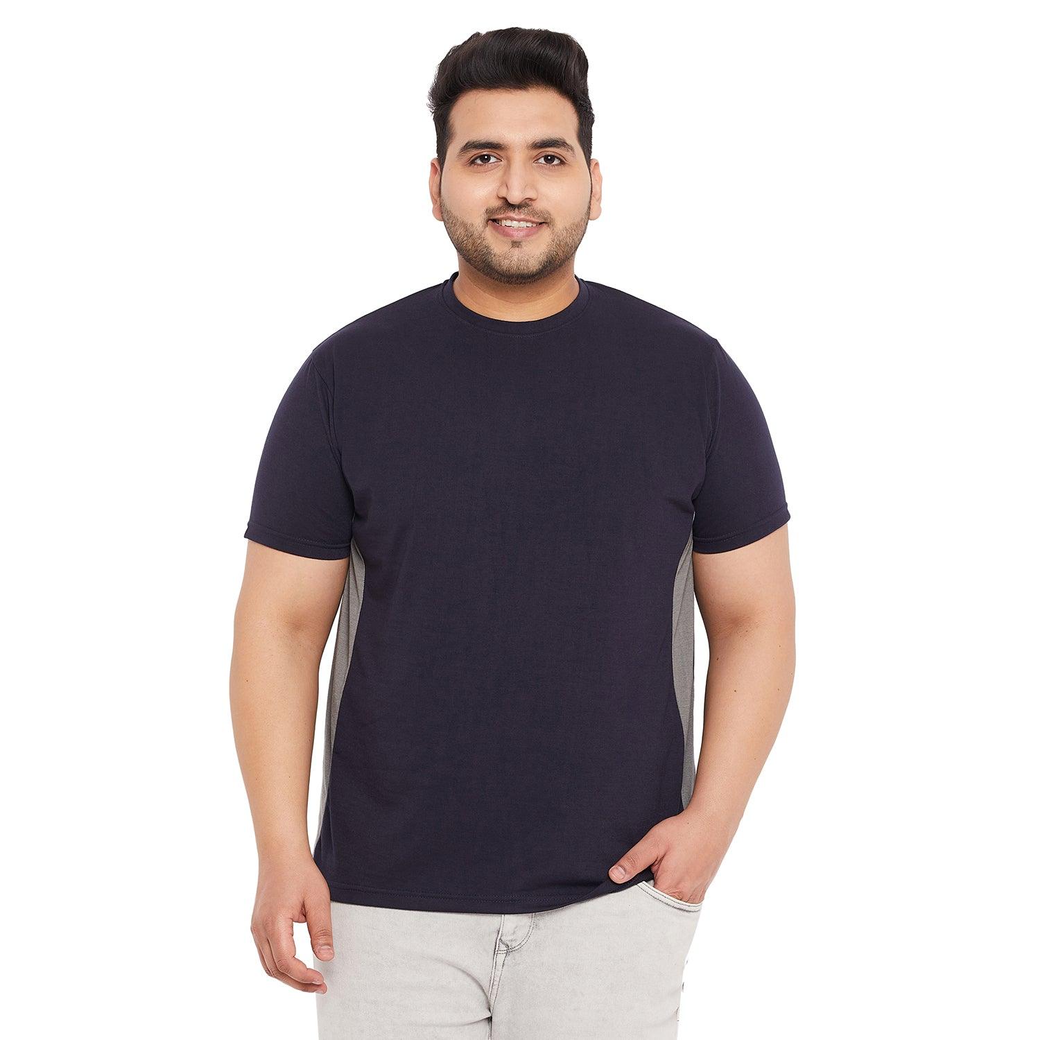 Men Plus Size Biko Solid Round Neck Tshirt - bigbanana