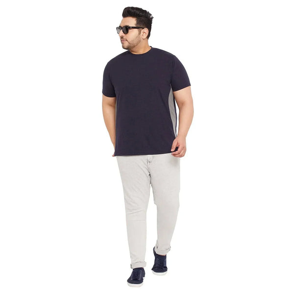 Men Plus Size Biko Solid Round Neck Tshirt