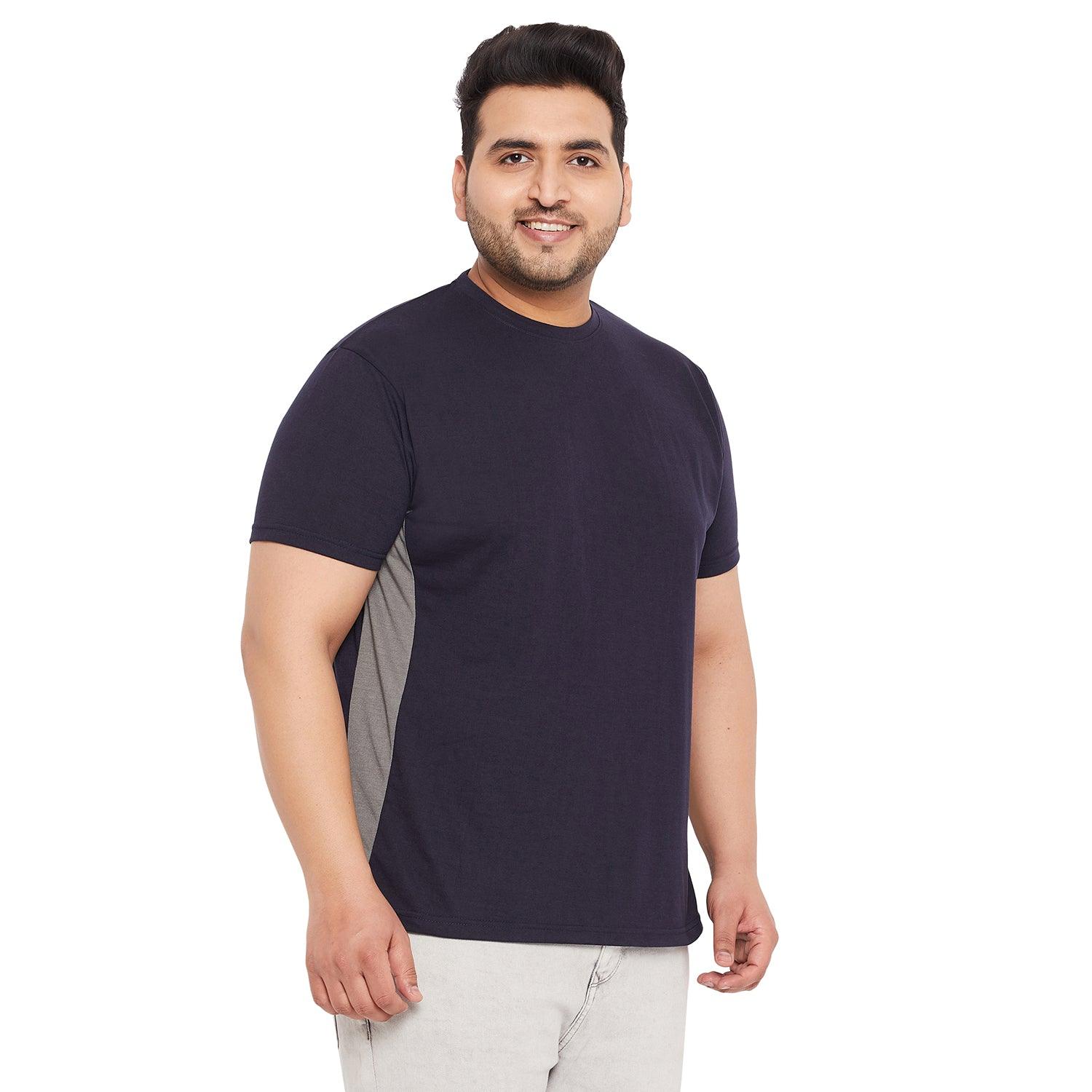 Men Plus Size Biko Solid Round Neck Tshirt - bigbanana