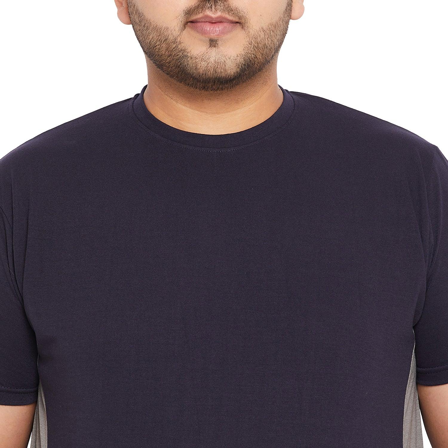 Men Plus Size Biko Solid Round Neck Tshirt - bigbanana