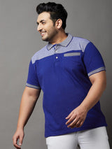Men Plus Size Blaze Colorblock Polo Tshirt - bigbanana