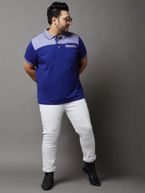 Men Plus Size Blaze Colorblock Polo Tshirt - bigbanana