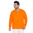 Men Plus Size Bloom Yellow Solid Henley Tshirt - bigbanana