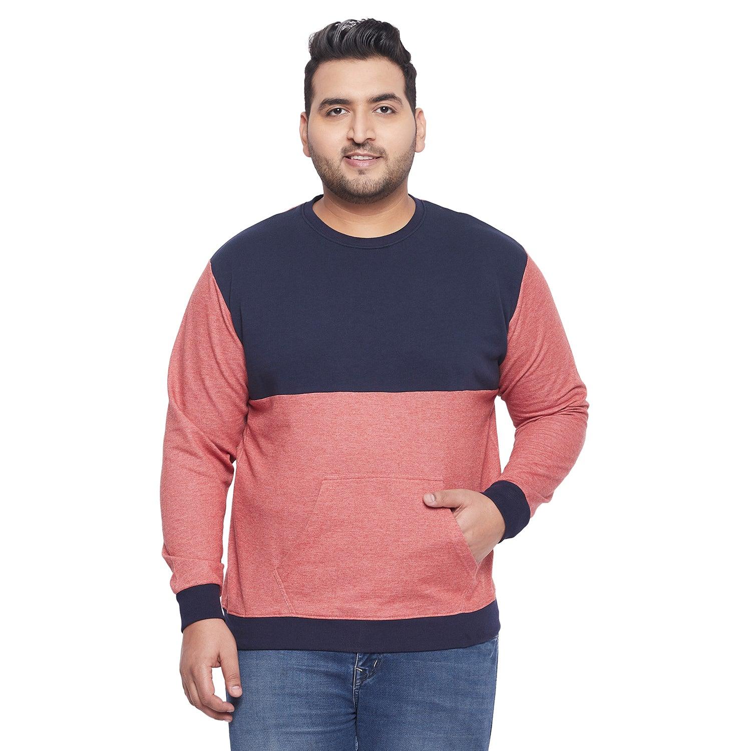 Men Plus Size Bradbud Colorblock Sweatshirt - bigbanana