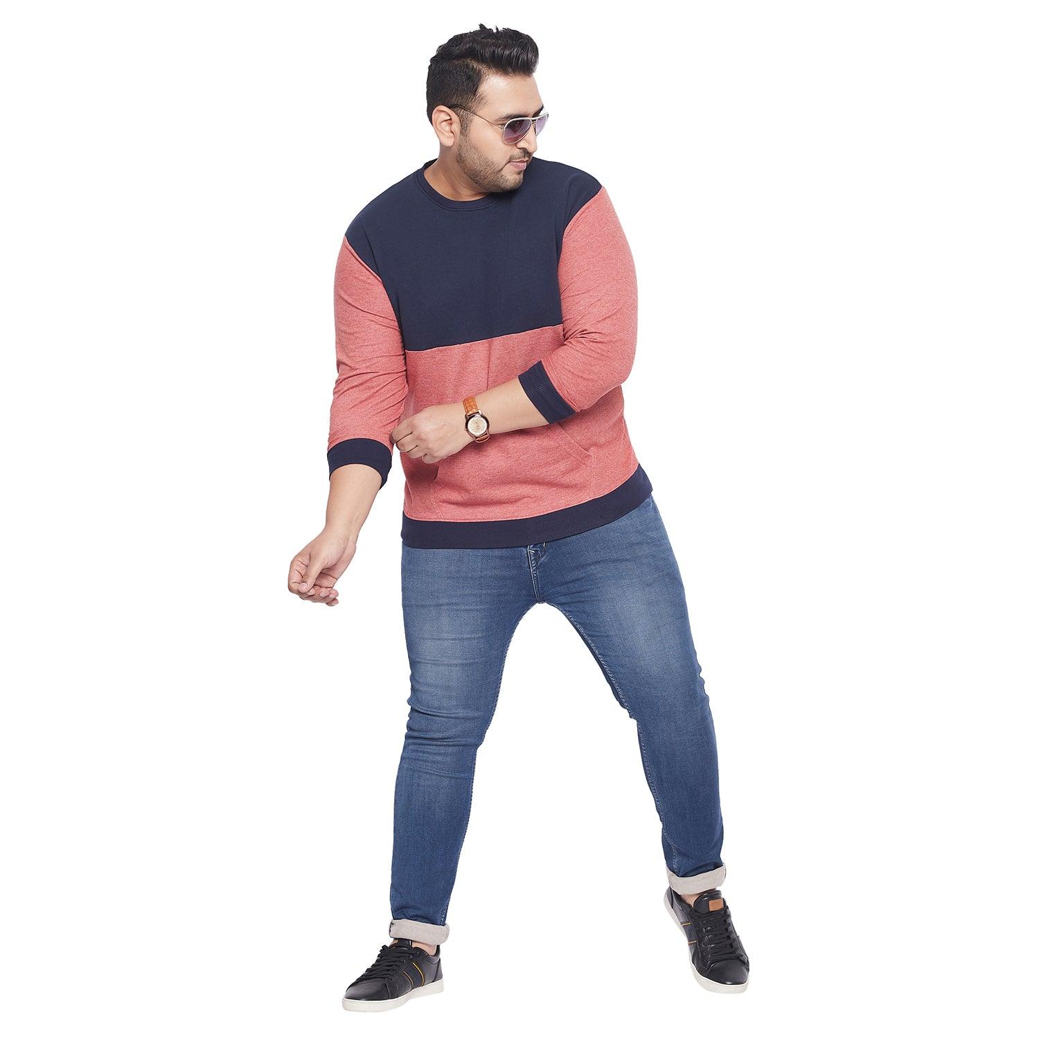 Men Plus Size Bradbud Colorblock Sweatshirt - bigbanana