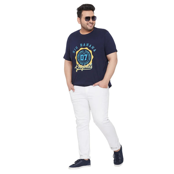 Men Plus Size BuckyN Printed Round Neck Tshirt