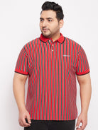 Men Plus Size Carver Striped Polo Tshirt - bigbanana