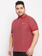 Men Plus Size Carver Striped Polo Tshirt - bigbanana