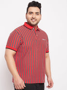 Men Plus Size Carver Striped Polo Tshirt - bigbanana