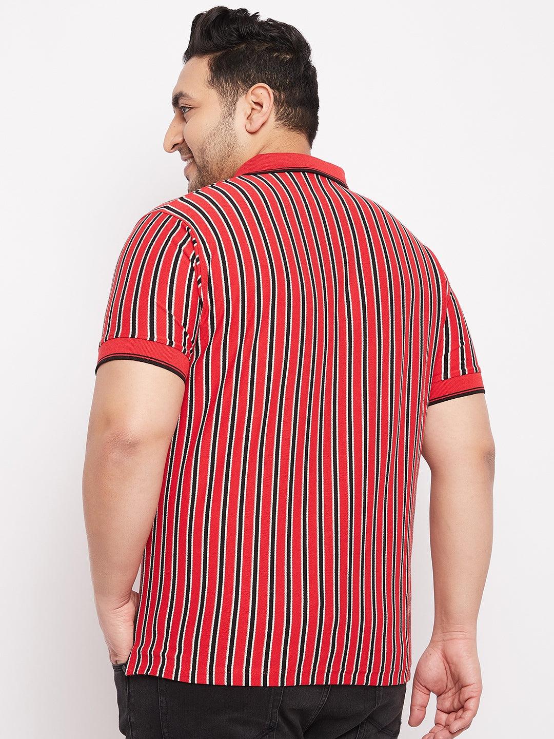 Men Plus Size Carver Striped Polo Tshirt - bigbanana