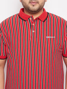 Men Plus Size Carver Striped Polo Tshirt - bigbanana