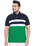 Men Plus Size Casper Colorblock Polo Tshirt - bigbanana