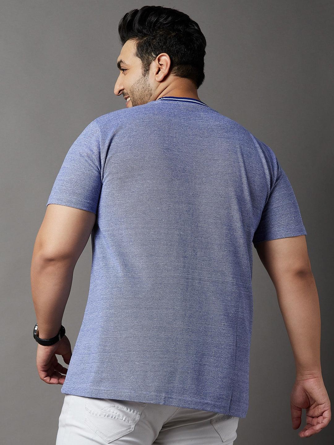 Men Plus Size Castiel Solid Round Neck Tshirt - bigbanana