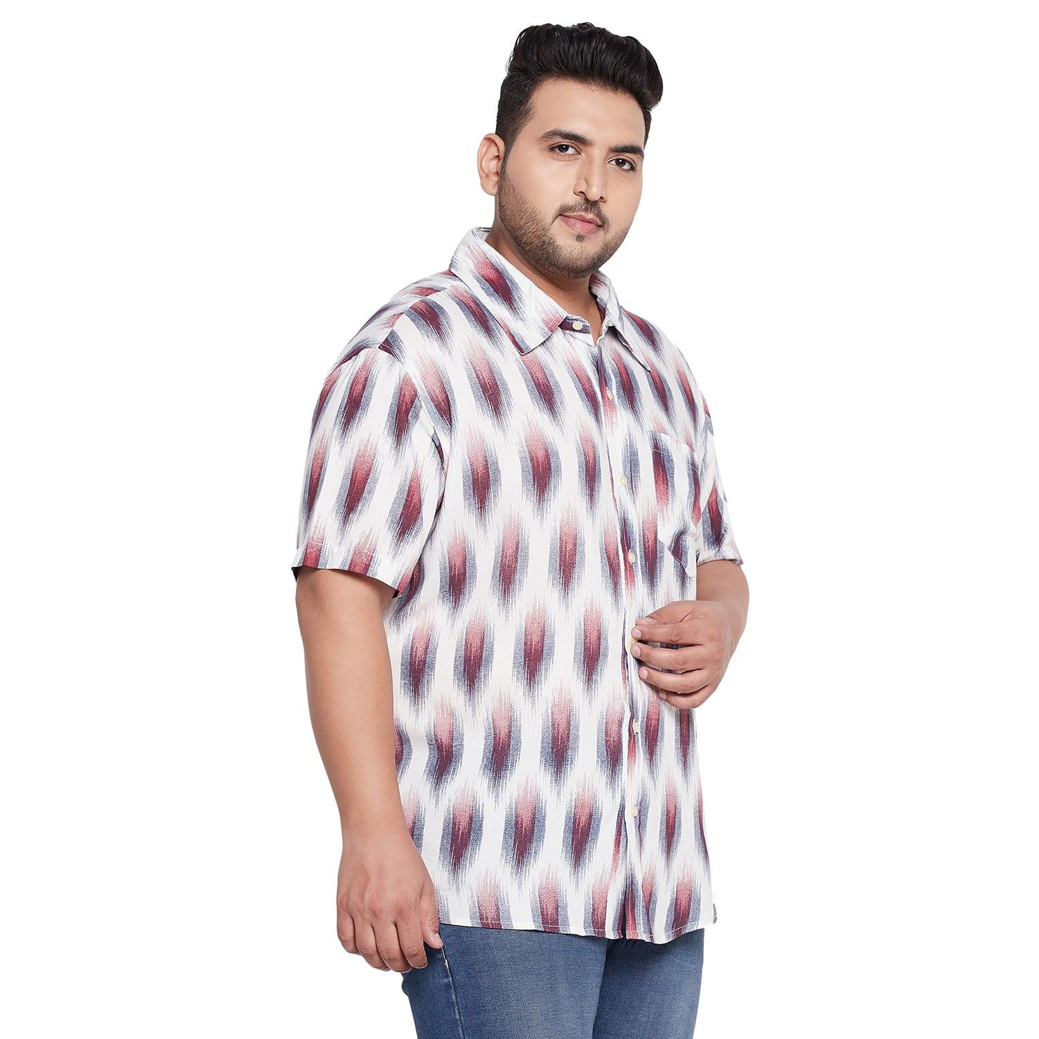 Men Plus Size Cina-Purple Printed Shirt - bigbanana