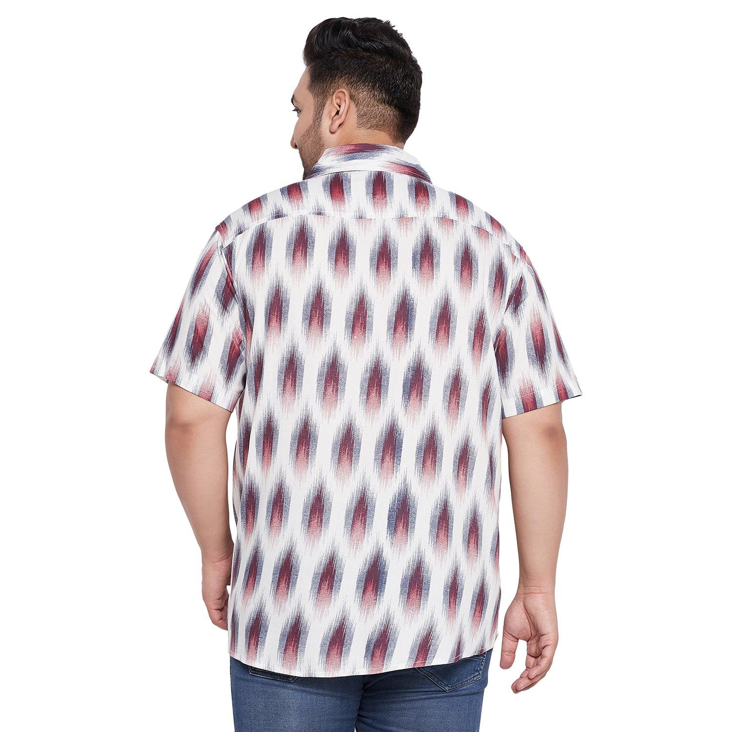 Men Plus Size Cina-Purple Printed Shirt - bigbanana