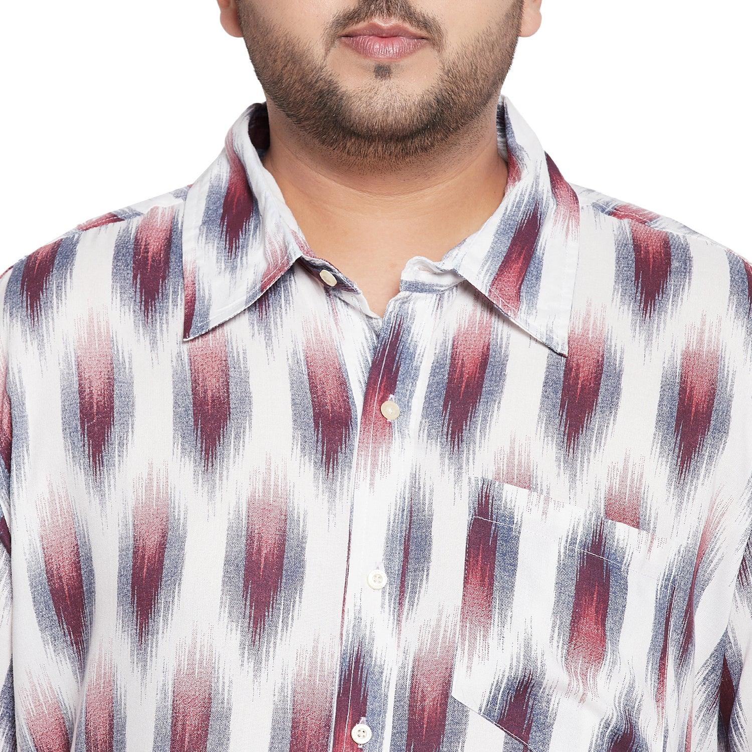 Men Plus Size Cina-Purple Printed Shirt - bigbanana