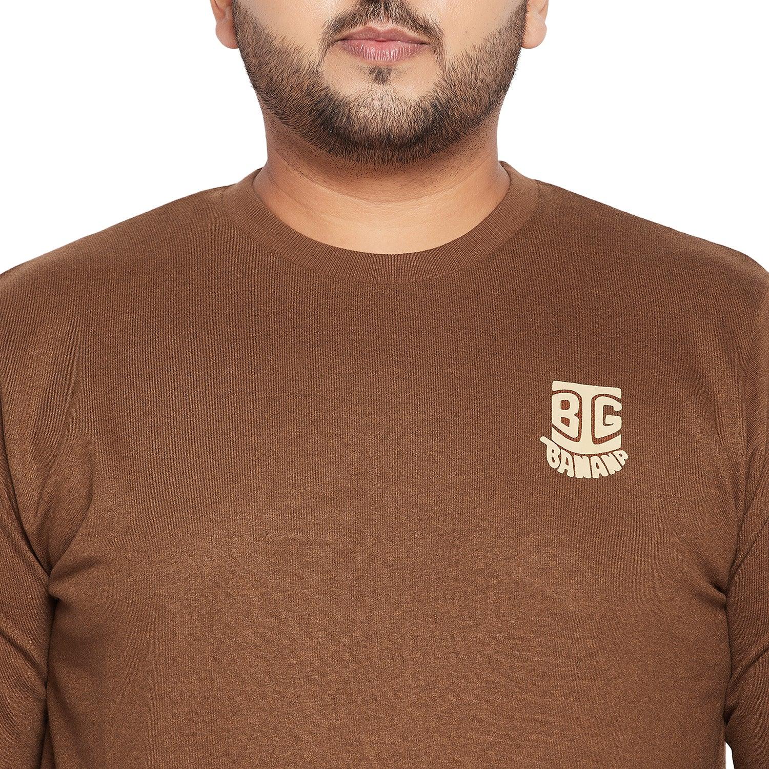 Men Plus Size Clove Solid Sweatshirt - bigbanana