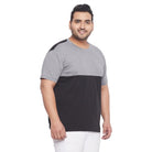 Men Plus Size Clover Colorblock Round Neck Tshirt - bigbanana