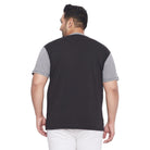 Men Plus Size Clover Colorblock Round Neck Tshirt - bigbanana