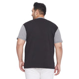 Men Plus Size Clover Colorblock Round Neck Tshirt - bigbanana
