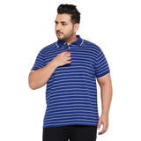 Men Plus Size Clovis Stripped Polo Tshirt - bigbanana