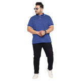 Men Plus Size Clovis Stripped Polo Tshirt - bigbanana