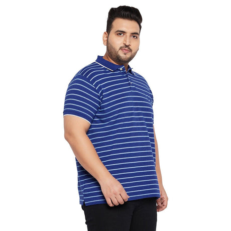 Men Plus Size Clovis Stripped Polo Tshirt - bigbanana