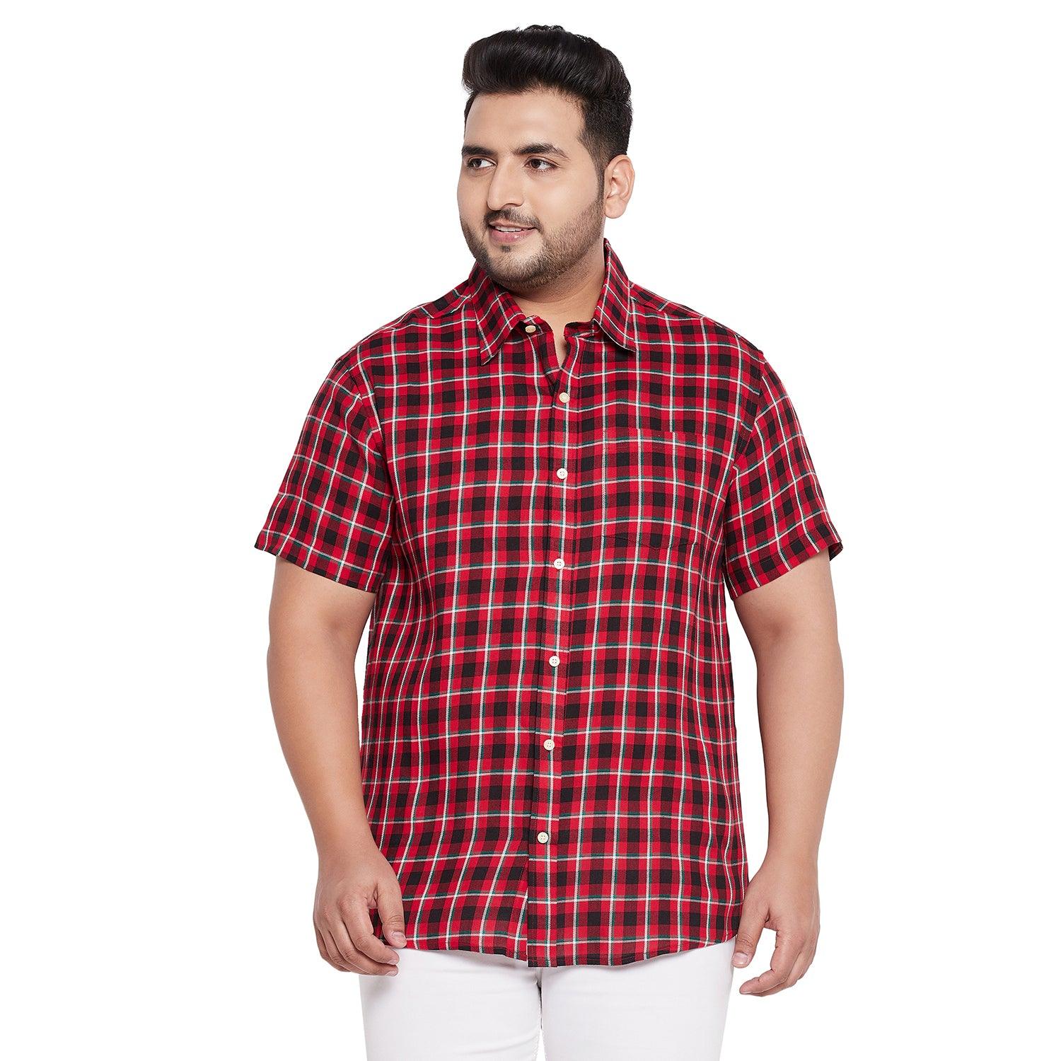 Men Plus Size Conejo Check Shirt - bigbanana