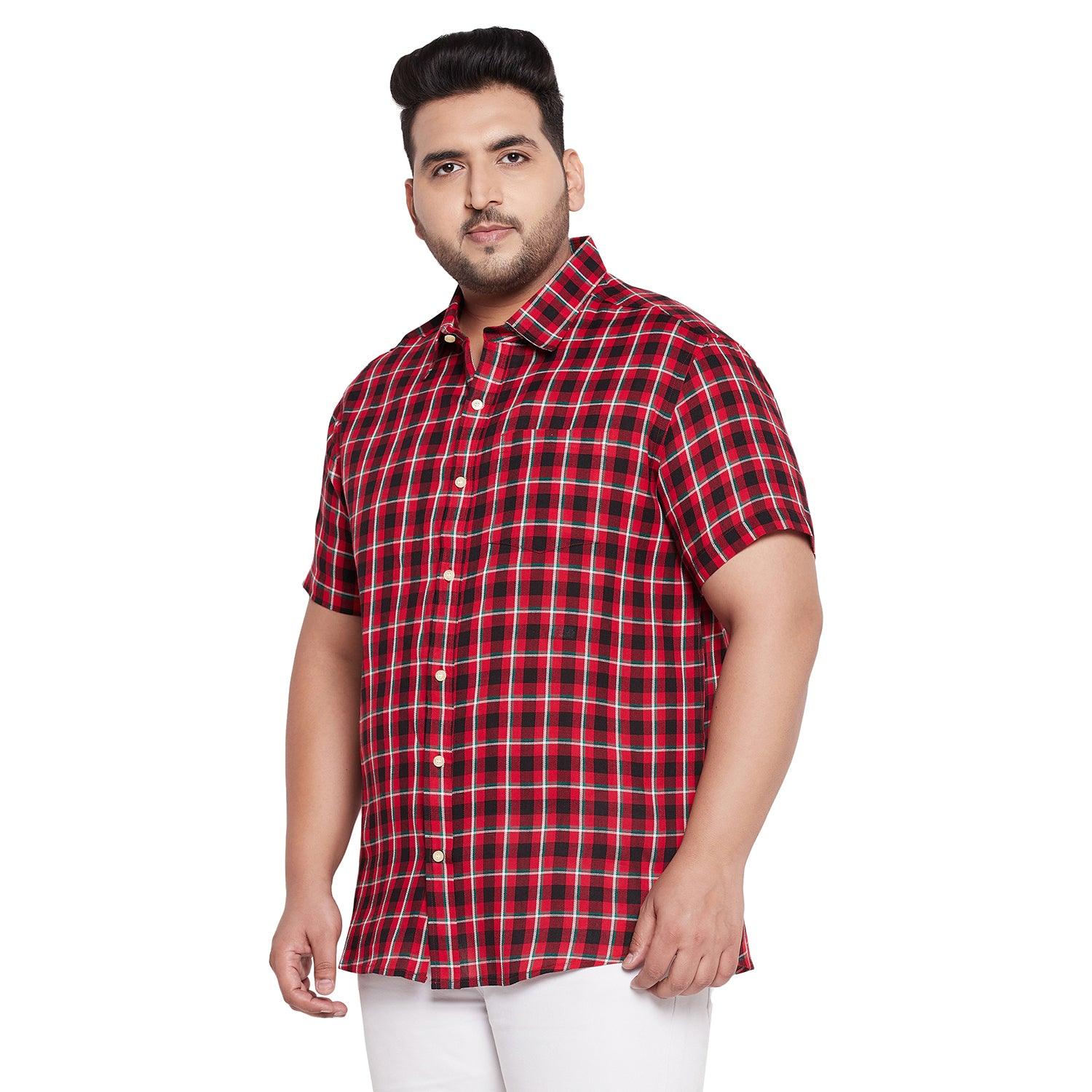 Men Plus Size Conejo Check Shirt - bigbanana