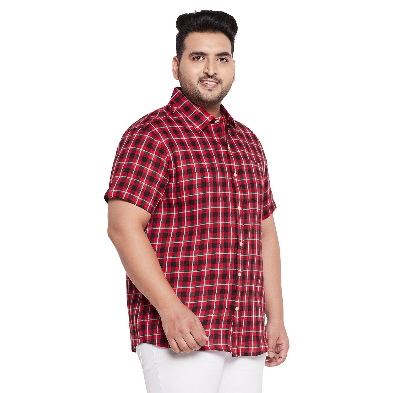 Men Plus Size Conejo Check Shirt - bigbanana