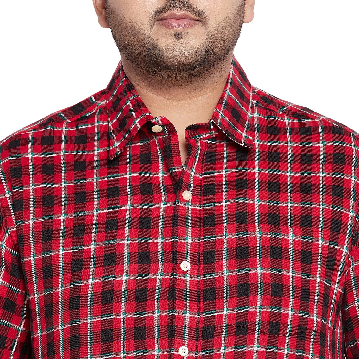 Men Plus Size Conejo Check Shirt - bigbanana