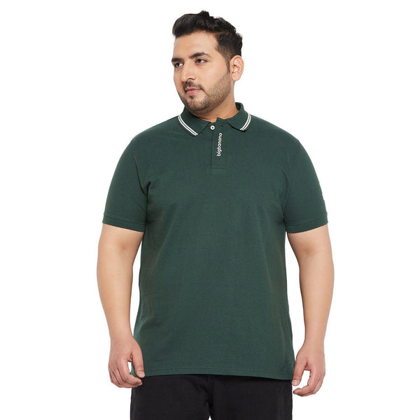 Men Plus Size Conjunto Solid Polo Tshirt